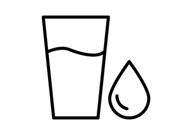 Siyah cam ve su damlası simgesi