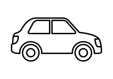 beyaz arkaplanda siyah araba simgesi