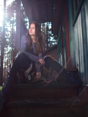 Sonbahar moda modeli.