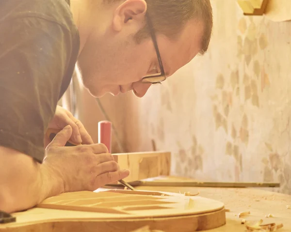 The process of making classical guitar. — Stock Photo, Image