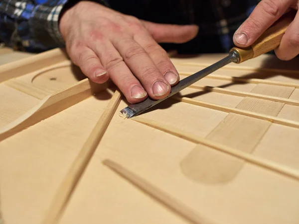 The process of making classical guitar. — Stock Photo, Image