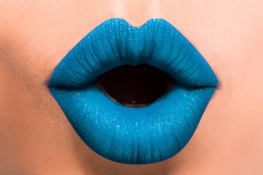 Güzel kadın dudaklar yakın çekim