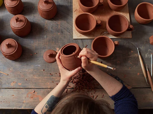 Potter no trabalho — Fotografia de Stock