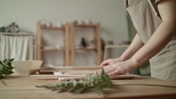 El proceso de producción en el taller de alfarería del alfarero . — Vídeos de Stock