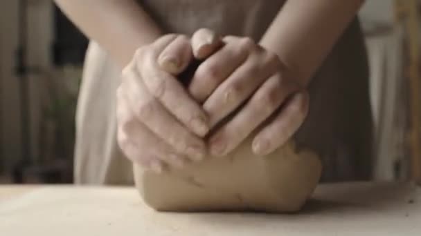 Il processo produttivo nel laboratorio di ceramica del vasaio . — Video Stock