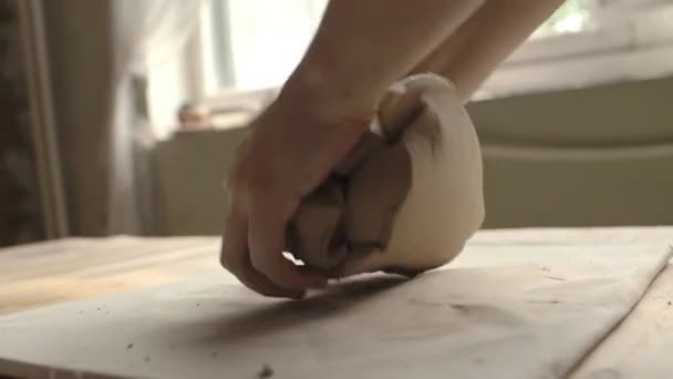 The production process in the pottery workshop of the potter. — Stock Video