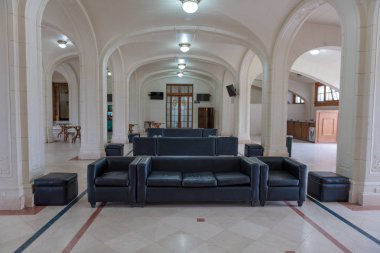 Santiago, Şili - 6 Nisan 2018. Club Hipico, Santiago, Şili'deki en eski yarış pisti içine bir göz. Yalnızca içerik kullanımı.