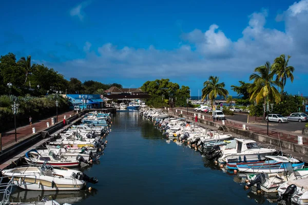 Gilles Les Bain Reunion January 2018 Pleasure Boats Anchored Small — Stock Photo, Image