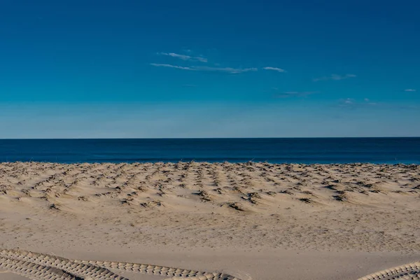 Spår Stranden Vinter — Stockfoto