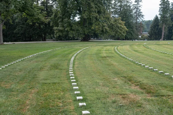 Filas Tonos Cabeza Para Soldados Caídos Cementerio Militar Nacional Gettysburg — Foto de Stock