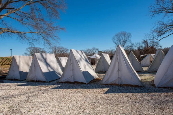 Yorktown Enero 2019 Una Foto Campamento Base Del Ejército Reconstruido — Foto de Stock