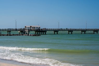 Plaj ve Fort De Soto Park Pinellas County, Florida Balık tutma iskelede fotoğrafı.