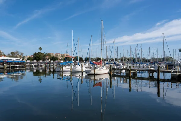 San Petersburgo Florida Febrero 2019 Barcos Anclados Puerto Deportivo Florida — Foto de Stock