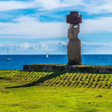 Open Eyed Moai Statue clipart