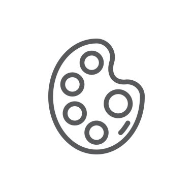 Creative için beyaz arka plan veya eğitim kavramı üzerinde boya paleti vektör çizim düzenlenebilir simgesi - anahat piksel mükemmel simgesini çizim ve boyama için sanatsal enstrümanın izole.