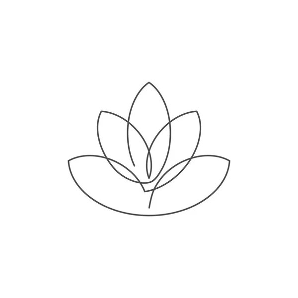 Çiçek lotus sürekli çizgi vektör çizim düzenlenebilir vuruşlu - güzel Nilüfer çiçek tasarım veya logosu beyaz arka plan üzerinde izole için tek çizgi çizme.