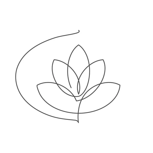 Çiçek lotus sürekli çizgi vektör çizim düzenlenebilir vuruşlu - güzel Nilüfer çiçek tasarım veya logosu beyaz arka plan üzerinde izole için tek çizgi çizme.