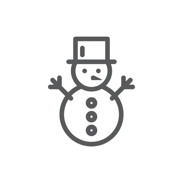 Sneeuwpop Bewerkbare Pictogram Vectorillustratie Dunne Lijn Winter Symbool Van Actieve — Stockvector