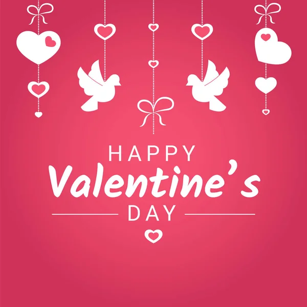 Happy Dag Van Valentijnskaart Huwelijk Felicitatie Banner Met Verschillende Liefde — Stockvector