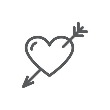 Kalp düzenlenebilir bölümlü ok çizgi simgesiyle.