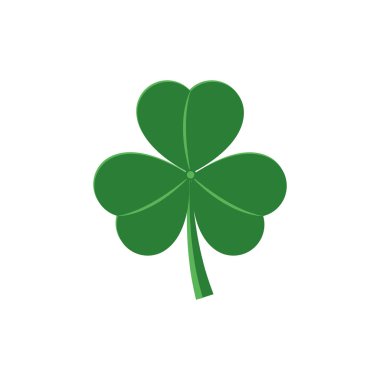 Üç Yaprak yonca - St Patrick günü kutlama düz stil tasarımında geleneksel simgesi.