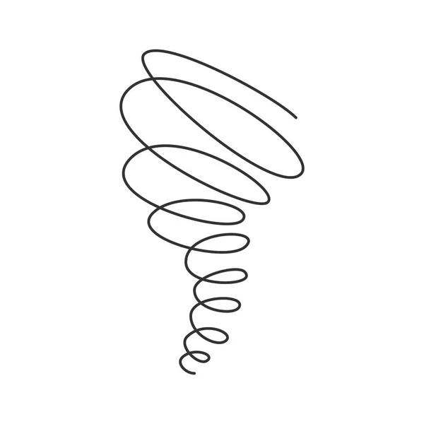 Linha contínua em espiral Tornado com curso editável . — Vetor de Stock