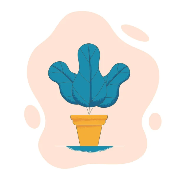 Kamerplant in bloem pot vector illustratie in platte stijl. — Stockvector