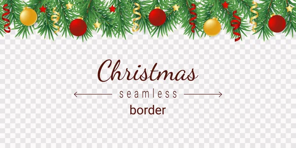 Vektör illüstrasyon dekore Noel ağacı yatay dikişsiz desen.