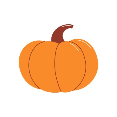 Düz tarzda olgun bütün kabak beyaz arka plan üzerinde izole.