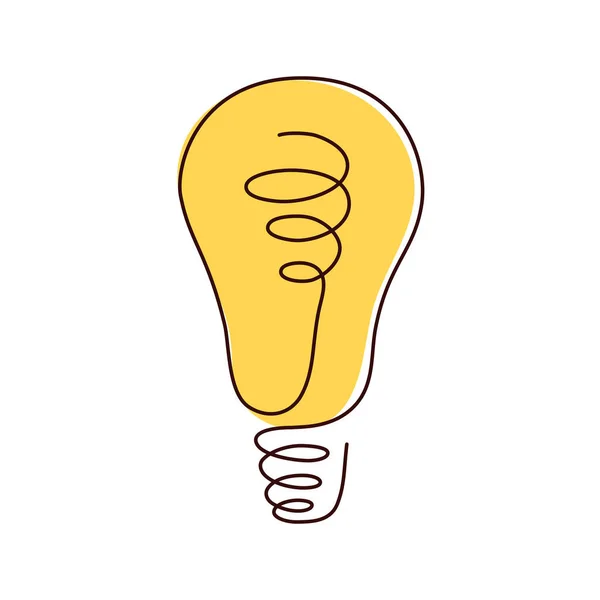 灯泡连续线矢量说明与可编辑中风 为商业理念 头脑风暴或电力理念设计的单线灯泡艺术 简单的手绘轮廓 — 图库矢量图片