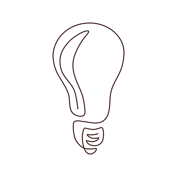 Glödlampa kontinuerlig linje vektor illustration med redigerbar stroke. — Stock vektor