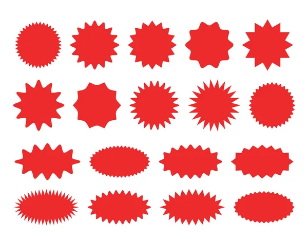 Starburst sticker set - collectie speciale aanbieding te koop ronde en ovale sunburst etiketten en knoppen. — Stockvector