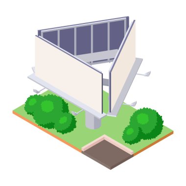 Açık hava reklamları için yeşil zemin üzerinde Isome reklam panosu.