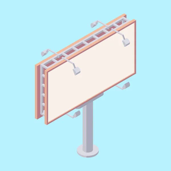Isometric billboard dengan kanvas kosong untuk iklan luar ruangan. - Stok Vektor