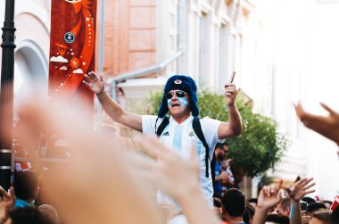 Nizhny Novgorod, Rusya Federasyonu - Haziran, 2018 - Dünya Kupası 2018, Arjantinli hayranları