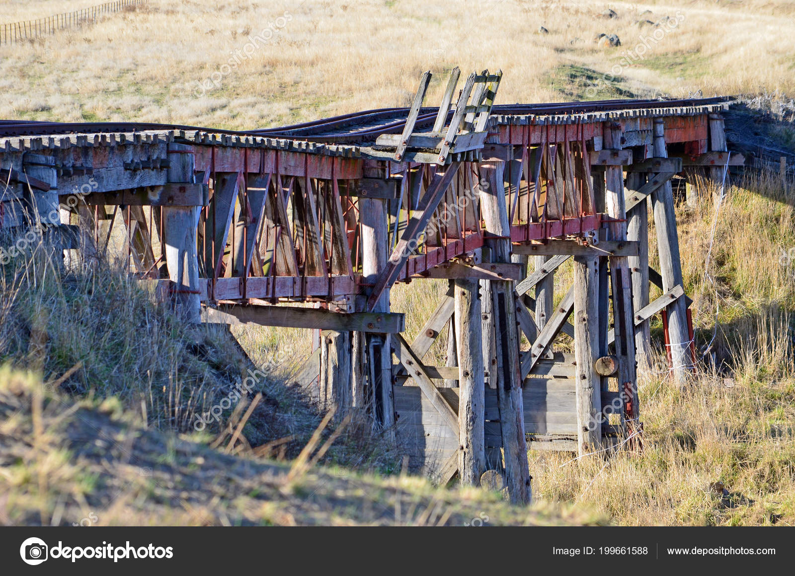 wooden railway bridge