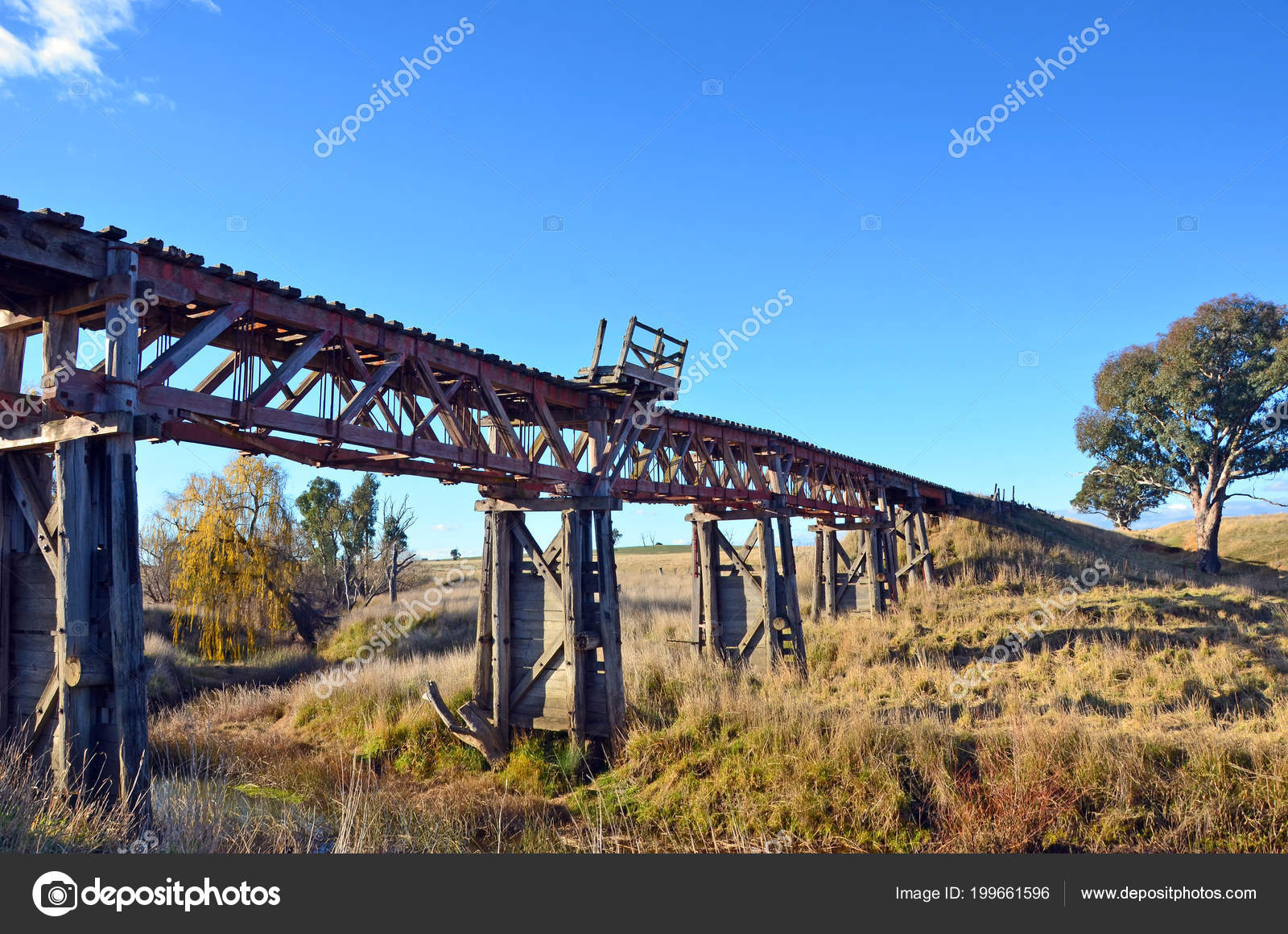 wooden railway bridge