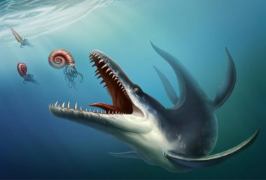 Kronosaurus, okyanusta yaşamış bir deniz sürüngeniydi..