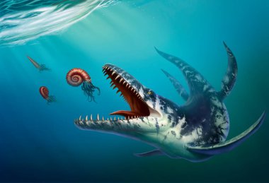 Kronosaurus, okyanusta yaşamış bir deniz sürüngeniydi..