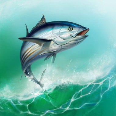 Çizgili ton balığı, Skipjack Tuna, Katsuwonus pelamis. Ton balıklı sandviç.