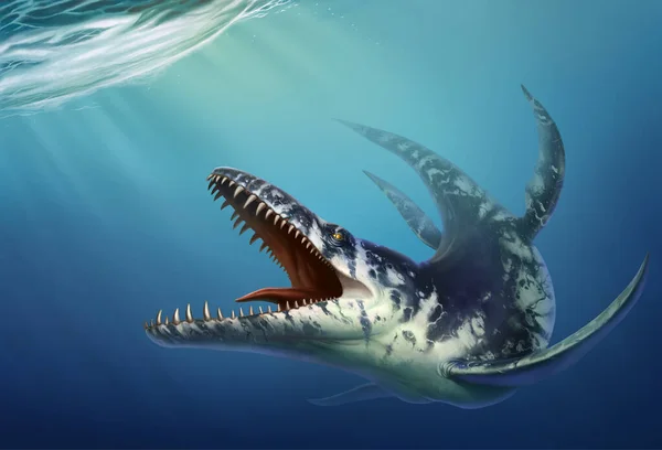 Kronosaurus Était Reptile Marin Qui Vécu Dans Océan Pendant — Photo