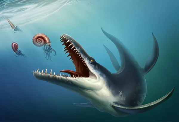 Kronosaurus Foi Réptil Marinho Que Viveu Oceano Durante — Fotografia de Stock