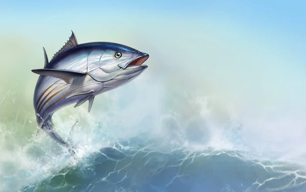 Striped Tuna Skipjack Tuna Katsuwonus Pelamis Tuna Bac — Stock Photo, Image