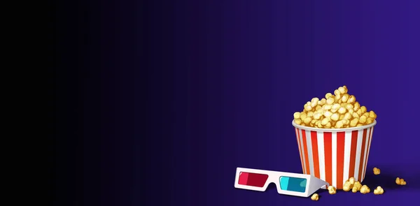 Popcorn Hink Klassiska Rött Vitt Papper Illustration Konst Realistisk Lila — Stockfoto