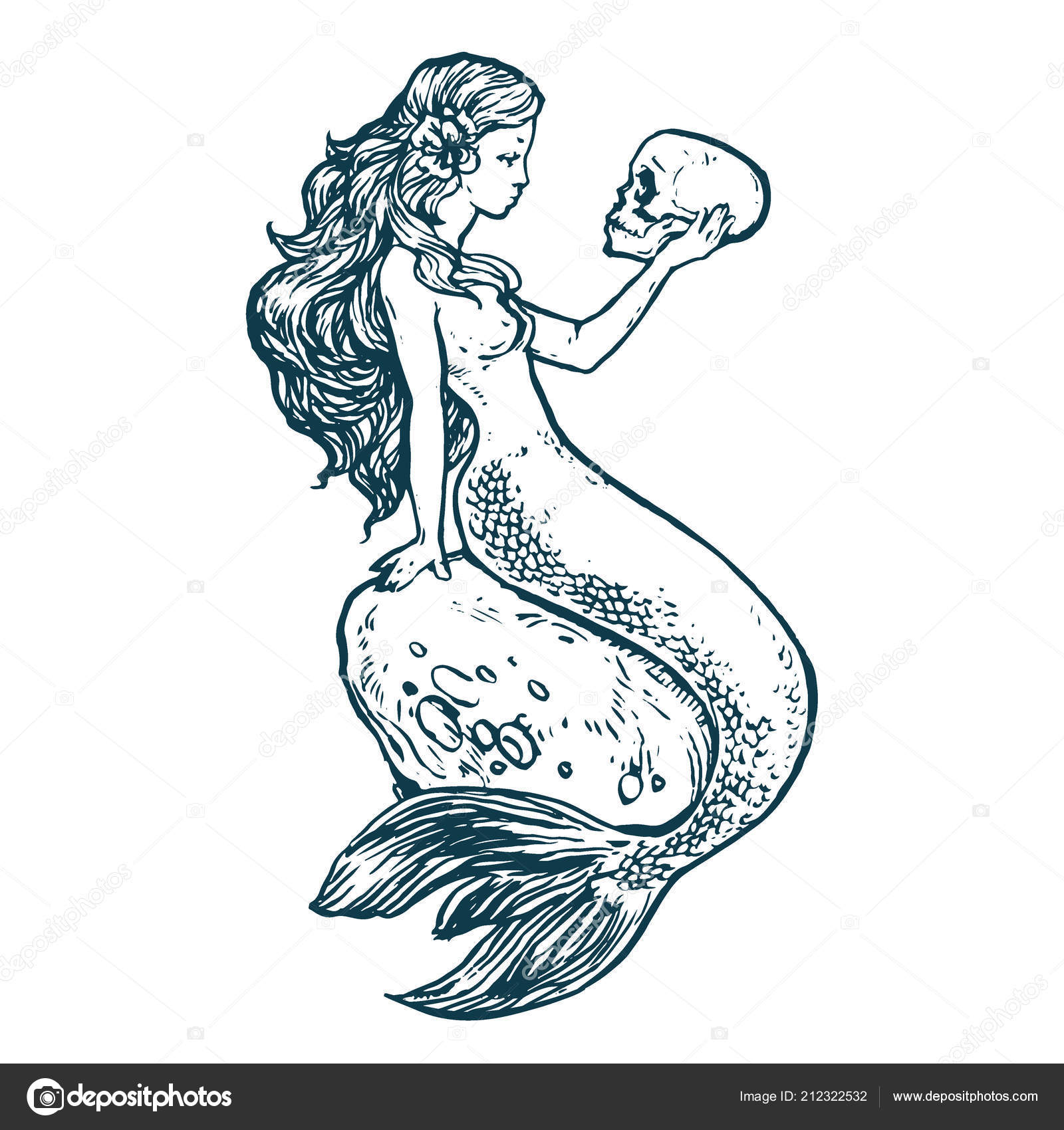 Free Free 283 Mermaid Svg Outline SVG PNG EPS DXF File