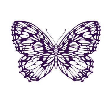 Kitap sayfa elle çizilmiş hisse senedi vektör Illustration boyama izole hat sanatı kelebek