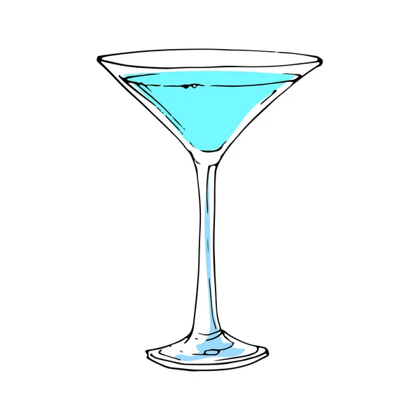 Cocktail Disegnato Mano Disegno Vettoriale Illustrazione Isolato Sfondo Bianco — Vettoriale Stock