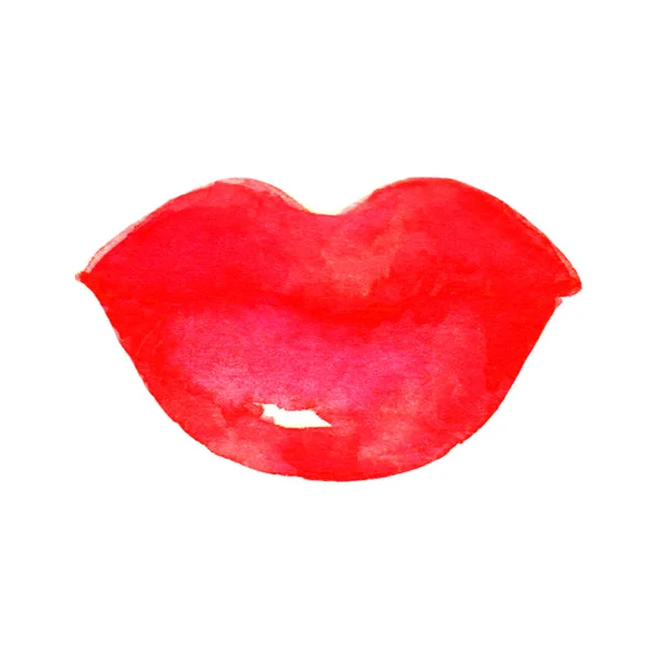 Rode Lippen Pictogram Make Illustratie Geïsoleerd Witte Achtergrond — Stockfoto