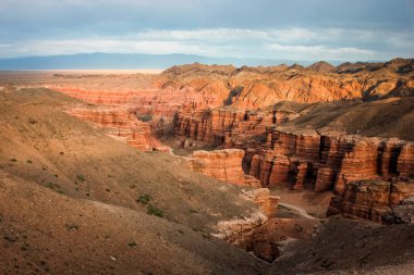 Gün batımında güzel çöl manzarası