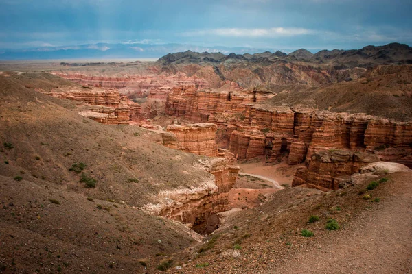 Frumos Desert Peisaj Apus Soare — Fotografie, imagine de stoc